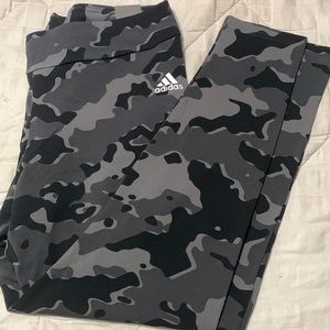 Adidas grey camo leggings.  Tight, normal length. NWT
